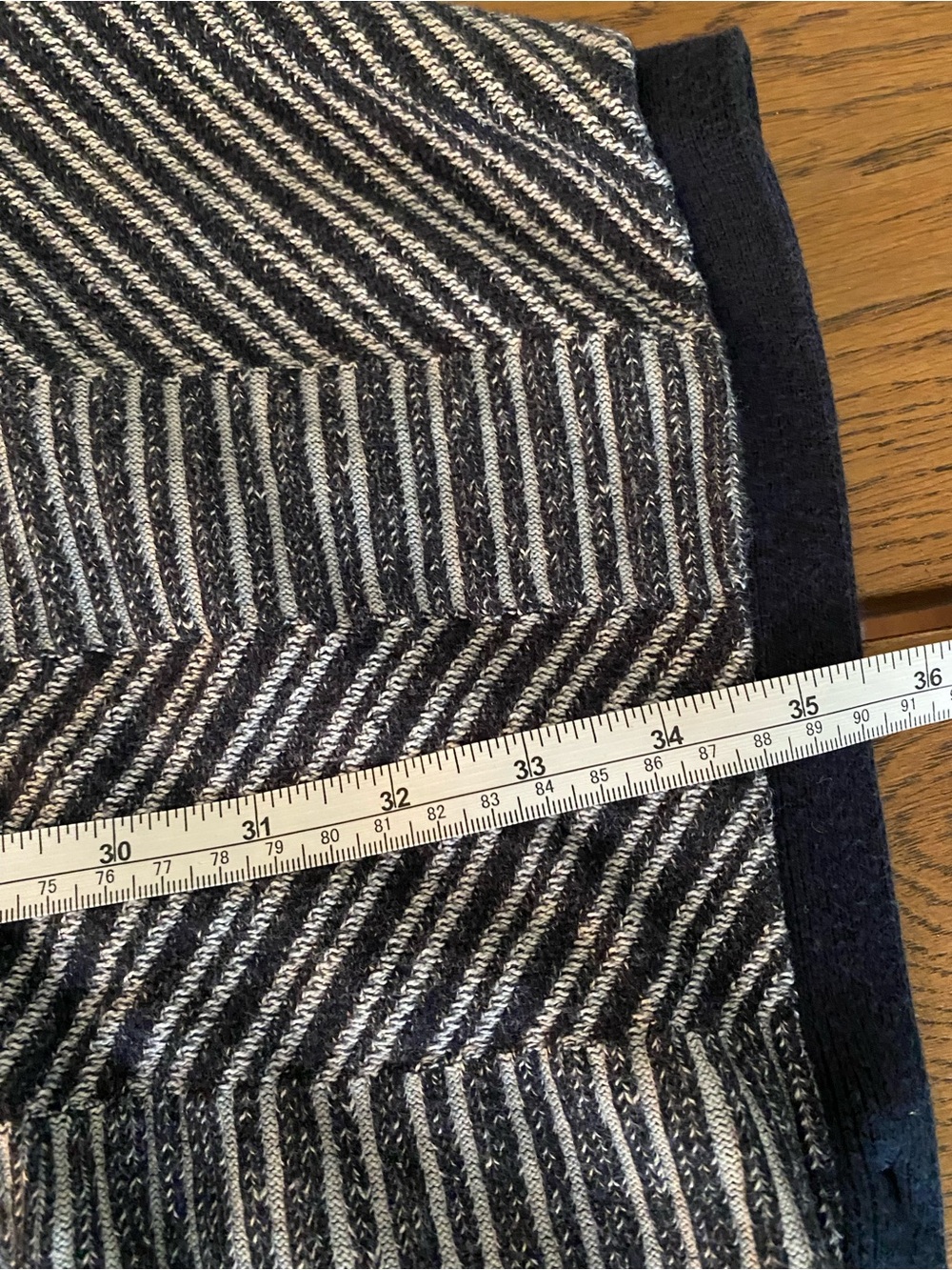 Banana Republic Navy White Knit Poncho Cape Cardigan Cotton Blend L/XL Fall - Picture 13 of 15